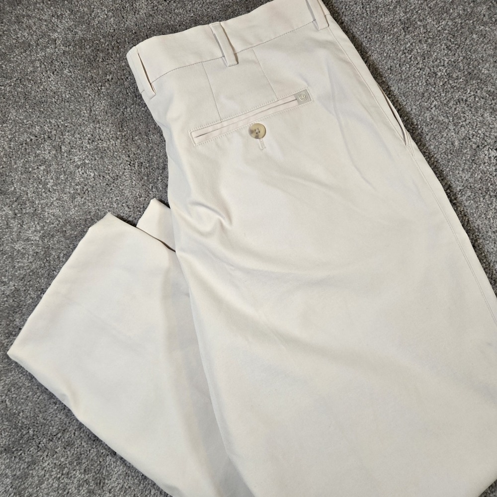 Peter Millar Men's Performance Pants 36x26 Khaki Tan 5 Pocket Golf Stretch